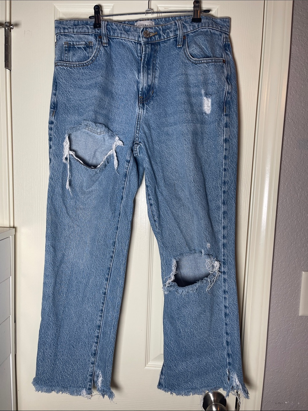 PacSun Light Wash Distressed Straight Leg Jeans